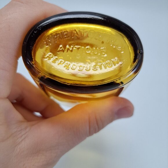 Wheaton NJ Reproduction Amber Glass Bottle Collectible - Picture 3 of 12